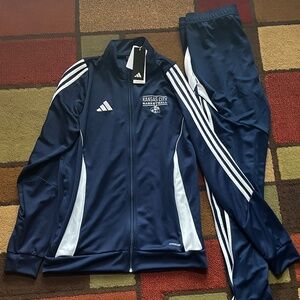 Adidas Navy Tiro24 Jacket/Pant Combo Size Large - Kansas City Basketball
